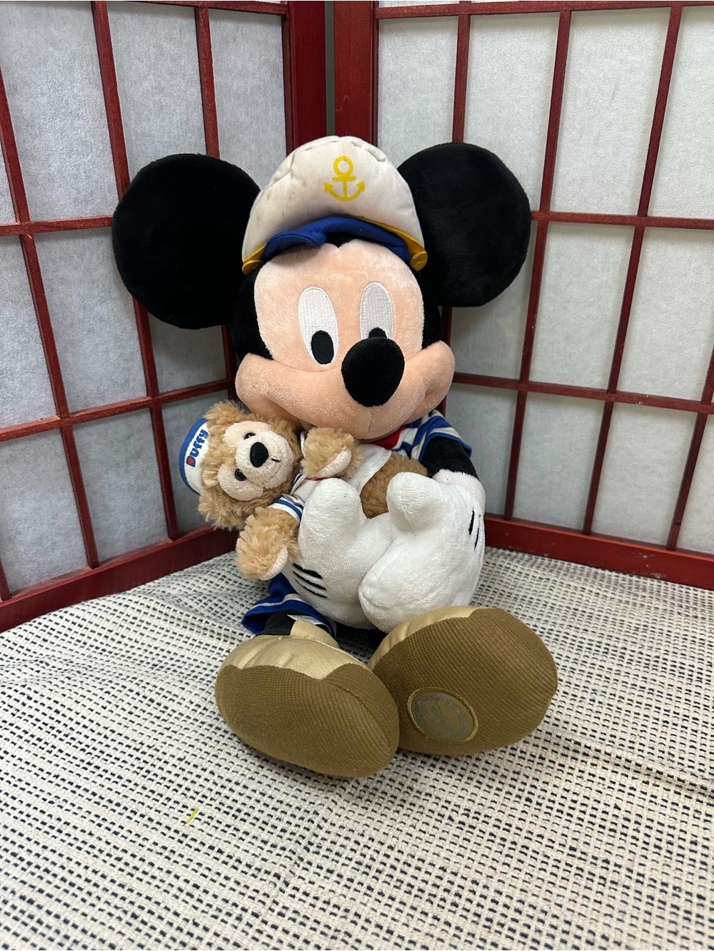 Disney Park Mickey Mouse Sailor Plush With Duffy Bear 18in